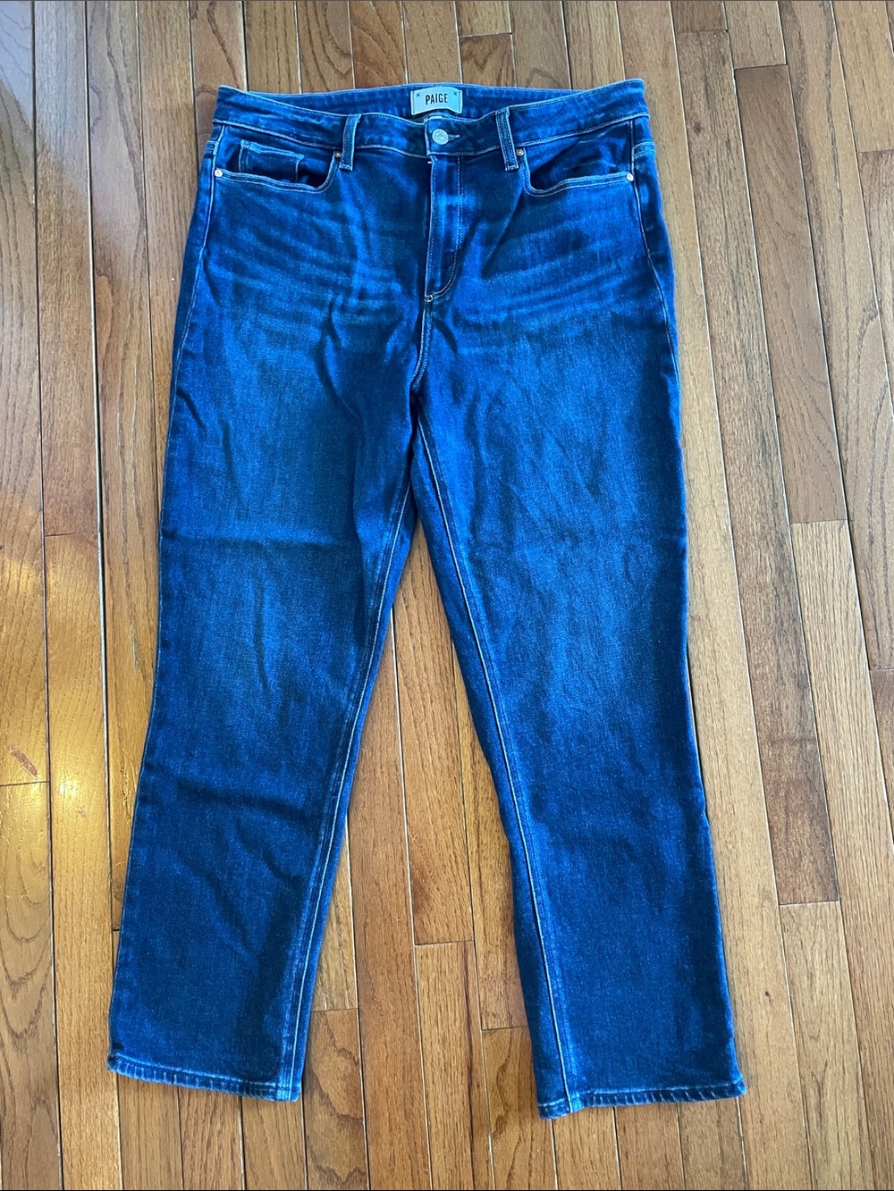 PAIGE Women's Indigo Blue Cindy Straight Leg Jeans